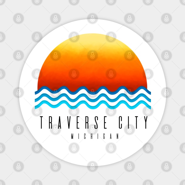 Traverse City Sunset Magnet by Megan Noble